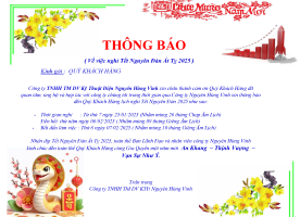 Thông báo lịch nghỉ tết đón xuân Ất Tỵ 2025 